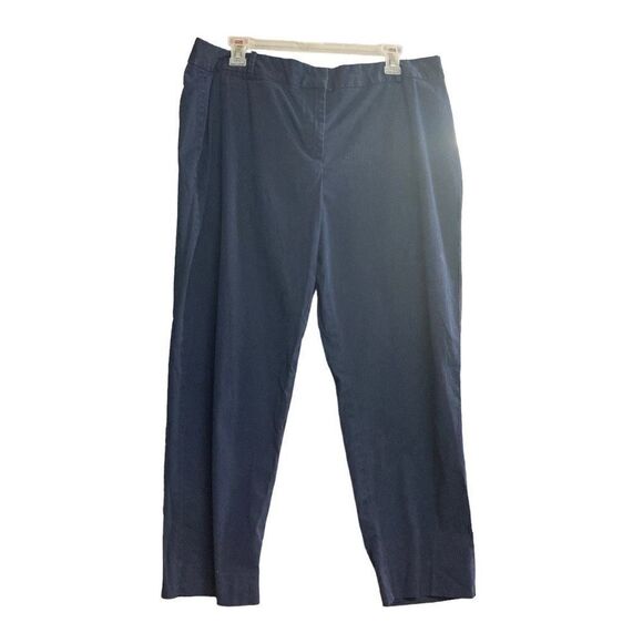 TALBOTS Signature Khaki Blue Pants Size 16 Cropped Inseam 24.5” - Picture 1 of 9